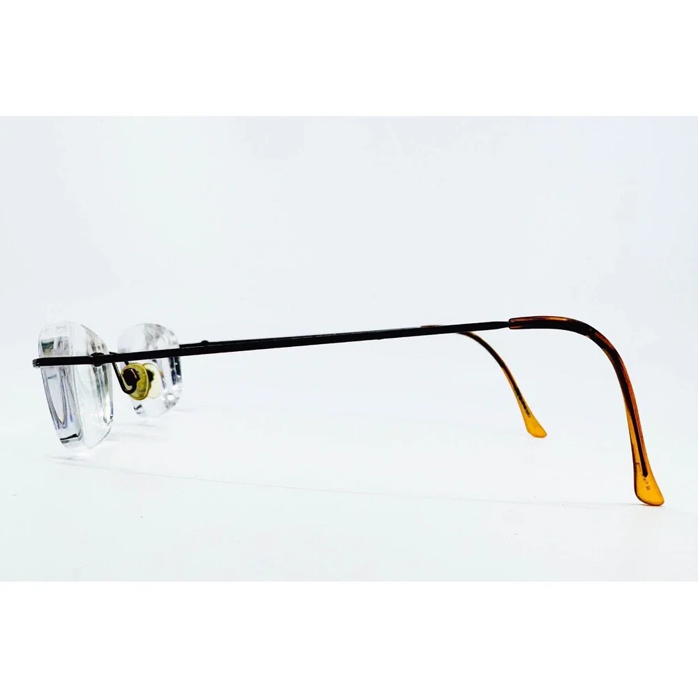 Magic Clip Eyeglasses Mens Brown Rimless M 265S BRN 50-19-145 50mm